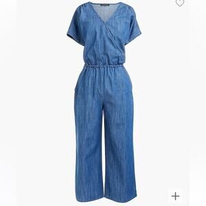 NWT J Crew Mercantile chambray denim surplice jumpsuit